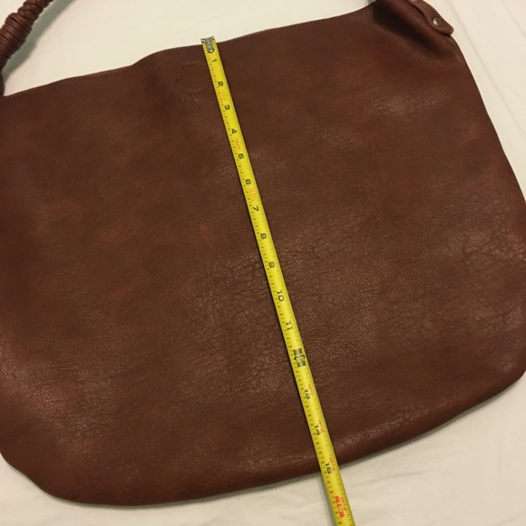 ANTHROPOLOGIE Shoulder Bag Faux Brown Leather LG - Picture 12 of 14